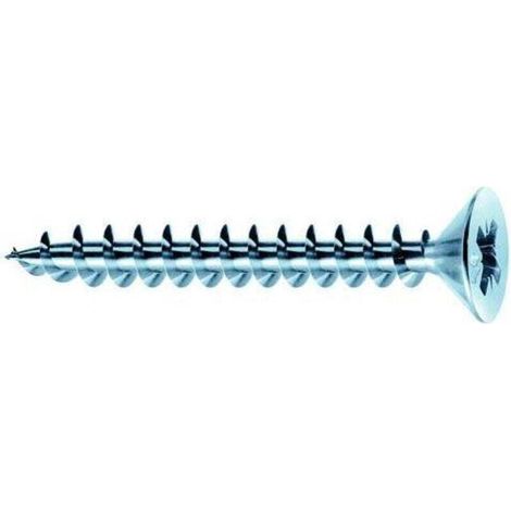 Vis Panelvit Tête cylindrique Pozidriv - Filetage total - Zingué Blanc - Ø6x50mm - Boite de 200 - PVACZP600500C8C (1/4)