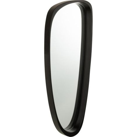 Miroir Mural en Verre Design "Giles" 89cm Noir (1/2)