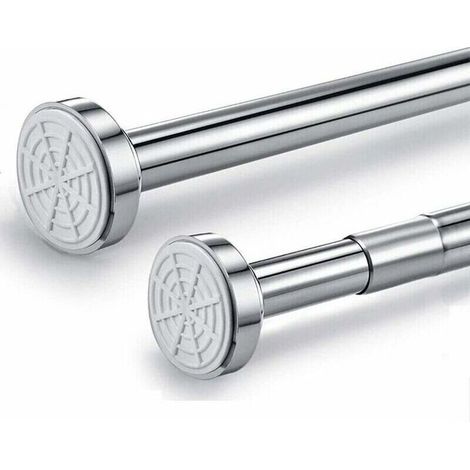 Barre télescopique en Acier Inoxydable Barre de Rideau de Douche sans perçage - Réglable par Rotation - Plus Ferme et Plus sûre Que Tringle de Douche, Tringle à vêtements. (65-100CM)-- (1/5)