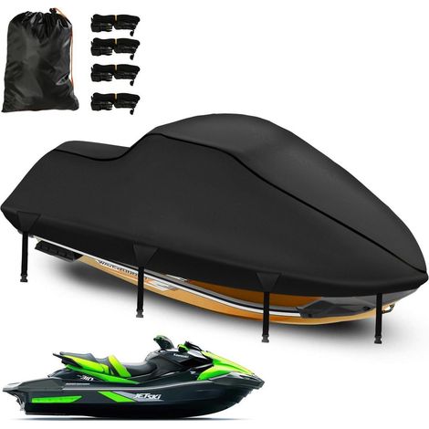 Jet Ski Abdeckplane 900D Nano, Wasserdicht, UV-Beständig, Schwarz (291-318cm) (1/5)