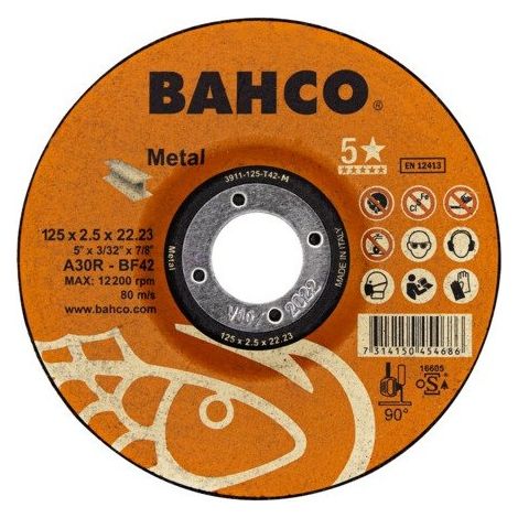 DISCO ABRASIVO CORTE 125X2.5 A30R ME - BAHCO