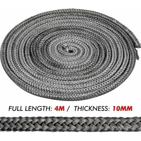 Joint de porte et fenêtre,4 M Joint Ø 10 mm Cordon d'étanchéité pour Poêle, Joint Fibre de Verre Ficelle Joint de Porte Four, Joint de Cheminée Insert Poêle, Résistant à 550° C.. (1/3)