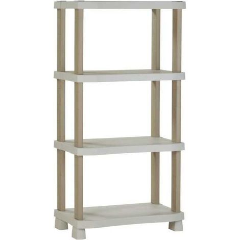 Etagere - PLASTIKEN - Plastique - 70 x 45 x 141 cm - 4 étages - Beige (1/2)