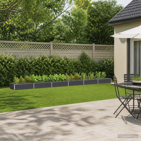 vidaXL Cama de Jardín Elevada Gris antracita 600 x 80 x 24 cm (1/4)