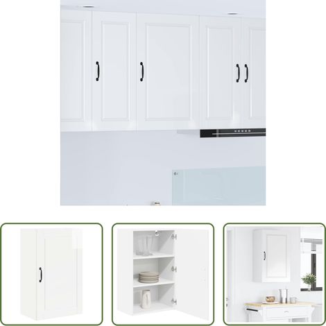 vidaXL Hochglanz Weiß - Küchenschrank Hochglanz Weiß 50 x 31 x 80 cm Holzwerkstoff (1/5)