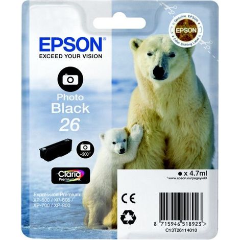 Epson Polar bear C13T26114022 cartouche d'encre 1 pièce(s) Original Rendement standard Photo noire (1/4)