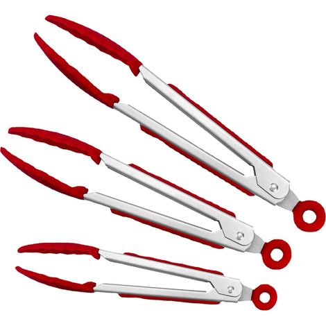 Grillzangen-Set aus Edelstahl und Silikon – 35,5 cm / 26,5 cm / 21 cm (1/3)