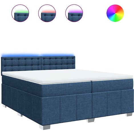 Maison Exclusive - Giroletto a Molle con Materasso Blu 200x200 cm in Tessuto