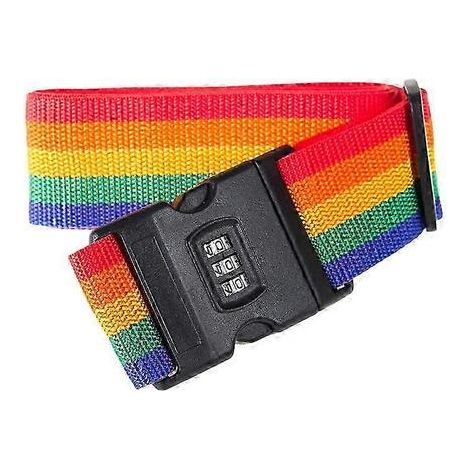 Sangles de bagages réglables et sécurisées pour valises, accessoires de voyage avec cadenas à combinaison pour touristes et hommes d'affaires (Arc-en-ciel) (1/3)