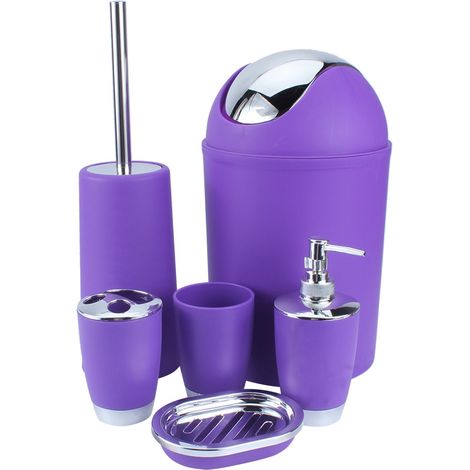 6 Pièces Accessoires Salle de Bain Porte-Savon Distributeur Récipient Porte-Brosse à Dents (1/5)