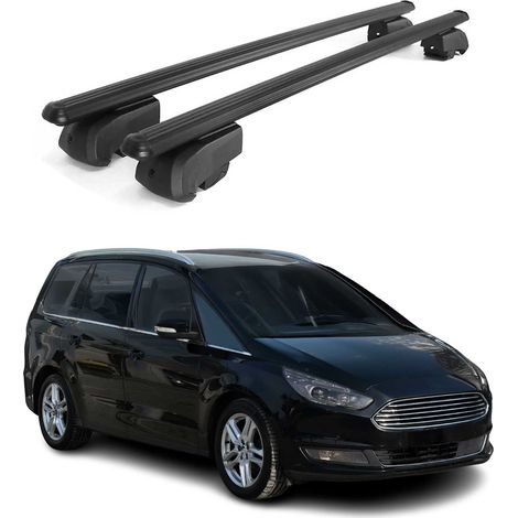 OMAC Aluminium Dachträger Querträger für Ford Galaxy III Kombi 2015-2023 – City Crash – ISO/PAS 11154:2006 – Abschließbar – Max. 75 kg – 2 Stangen Schwarz (1/5)