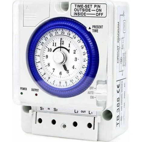 Minuterie Mécanique Industrielle Manuelle Automatique 20A Contrôleur Éclairage Hebdomadaire Moteur Quartz Avec Pile (1/4)