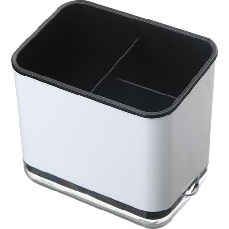 Lntyq Egouttoir Couvert de Cuisine, Noir Organisateur Evier Cuisine, Porte Couvert et Pot et Porte-Cuillère, pour Ranger Couteaux, Fourchettes et Cuillères, Matériaux PP+PS, 151410cm (1/5)