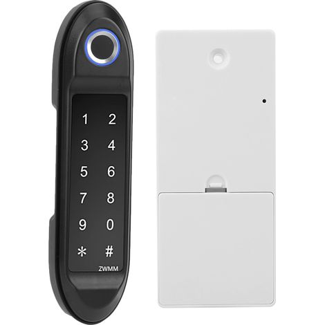 Serrure intelligente à mot de passe, déverrouillage biométrique par empreinte digitale, sécurité pour armoire, classeur, placard noir (1/5)
