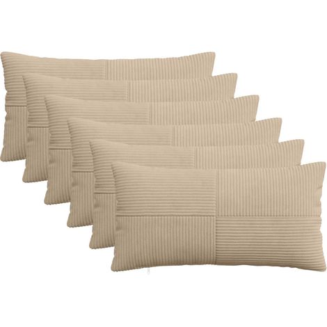 vidaXL Funda de almohada 6 pcs ALMELO Topo 40 x 80 cm pana (1/5)