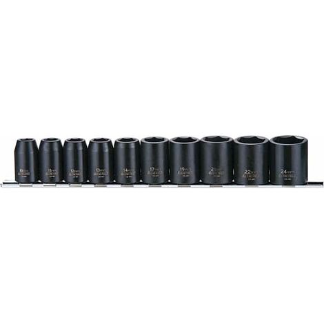 Juego de 10 vasos de impacto 1/2" hexagonales  TENGTOOLS 9121 75240200