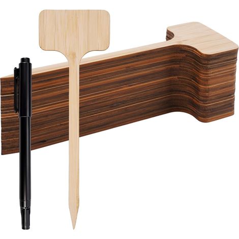 30Pièces Étiquettes pourPlantes en Bambou,18×6cm Etiquette Plante Exterieur (1/5)