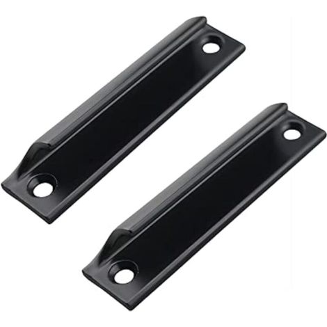 2-teiliger Schiebetürgriff, schwarze verdeckte Möbelgriffe, Balkontürgriff, eingelassene Möbelgriffe für Schiebetüren, 90-mm-Schubladengriffe (1/4)