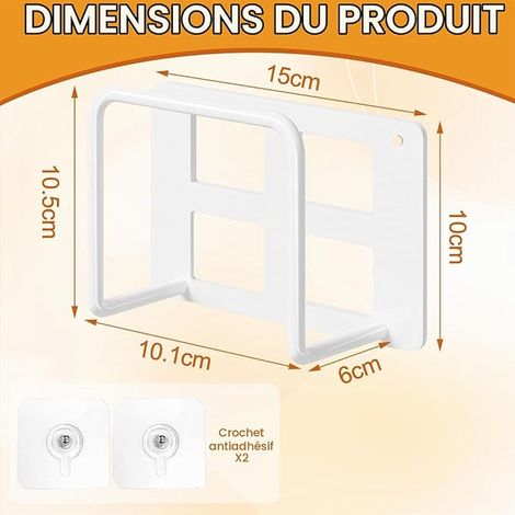 Shelf for Decoder, Openwork Design, Internet Box Support for Storage Routers, Decoders and Cables, Wall Installation, Metal Structure, White (1/4)