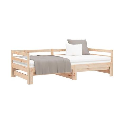 Lit coulissant sans matelas, 2 x (90 × 200) cm, pour chambre, confort quotidien, assemblage rapide (1/5)