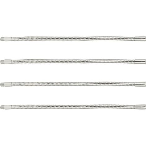 Eosnow 4 Stück LED-Schwanenhals-Lampenschlauch, Tischlampen-Leuchten, Zubehr, LED-Schlauch, Metallrohr, Chrom, 35 cm