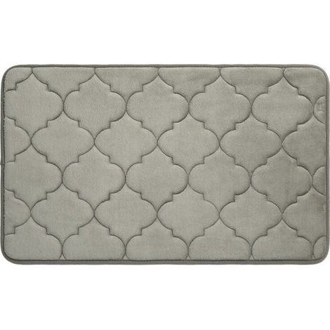 Ultra-absorbent, large, non-slip bath mat, soft to the touch (Gray, 50 x 80 cm)