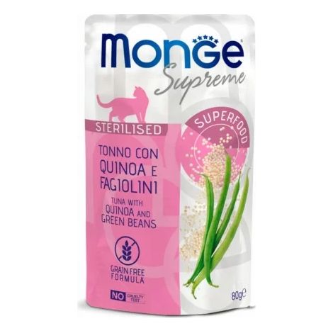 Monge Supreme Gato Esterilizado Atún con Quinoa y Judías Verdes 80g