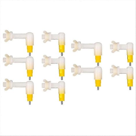 Lot de 10 fontaines à eau automatiques pour lapins et poussins, modèle à ressort étanche. (1/5)