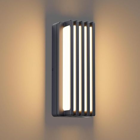 Applique murale extérieure LED 30 W, Lampe extérieure 3000 K blanc chaud IP65 étanche Applique Mural en aluminium pour intérieur/extérieur, balcon, jardin,Anthracite (1/5)