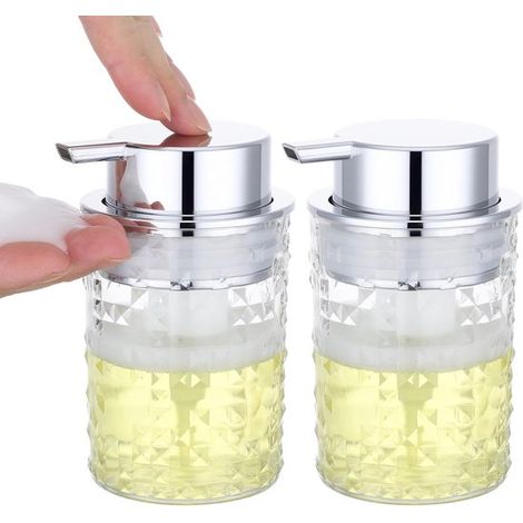 dispensadores de jabón espumoso，botellas vacías con bomba de 300 ml，dispensadores de gel de ducha de plástico (1/5)
