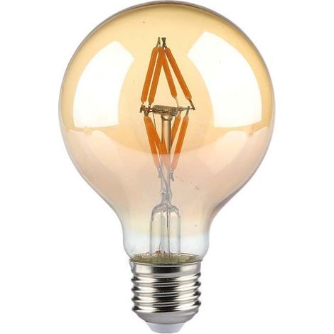 V-TAC VT-2004 Lampadina led E27 4W filamento G80 globo effetto vintage ambrato luce 2200k - 217148 (1/5)