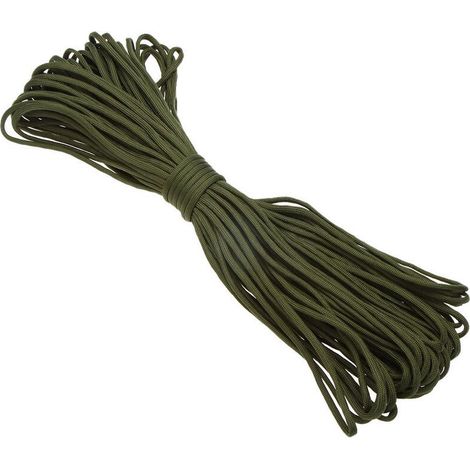 30.5M / 100Ft 7 Brins Corde De Parachute Corde Longe Outil De Survie D'Urgence En Plein Air, Verte,2pcs (1/5)