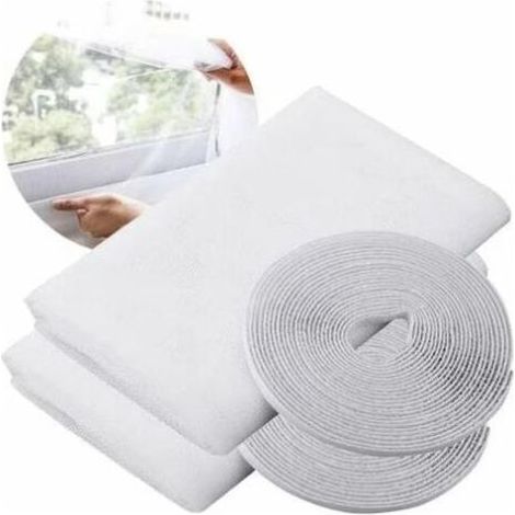 Fenster-Moskitonetze, Insektenschutz-Standard-Fenster-Moskitonetz, Fensternetz, mit 2 Rollen Klebestreifen, 2er-Pack, 150 cm x 200 cm (1/5)