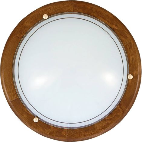 Rabalux 5417 Deckenleuchte Ufo aus Metall/ Holz Glas oak/ opal Glas Ø30cm (1/3)