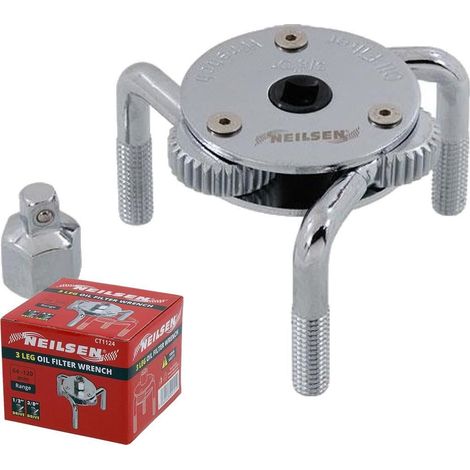 Neilsen 3 Jaw Oil Filter Wrench Adjustable Oil Filter Removal Tool 64mm - 120mm (1/2)