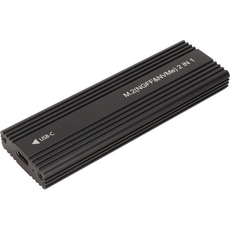 Boîtier SSD double protocole M.2 NVMe SATA haute vitesse 10 Gbit/s - Boîtier SSD externe pour disques durs M.2 (disque dur non inclus) (1/5)