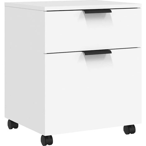 Maison Exclusive - Schedario con Ruote Bianco 45x38x54 cm Legno Multistrato (1/5)