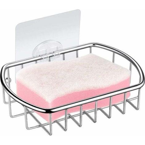 Pas de perage porte-savon Transparent auto-adhècsif panier èc savon en acier inoxydable salle de bain douche èctagècre montage mural cuisine porte-ècponge