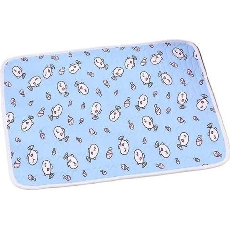 Tapis rafraîchissant pour animaux - antidérapant - doux et confortable - lavable - bleu, taille XL 70 x 50 cm (1/4)