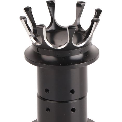 Capuchons d'essieu avant style couronne distinctif en alliage d'aluminium CNC pour modification de moto, finition noir chrome (1/5)