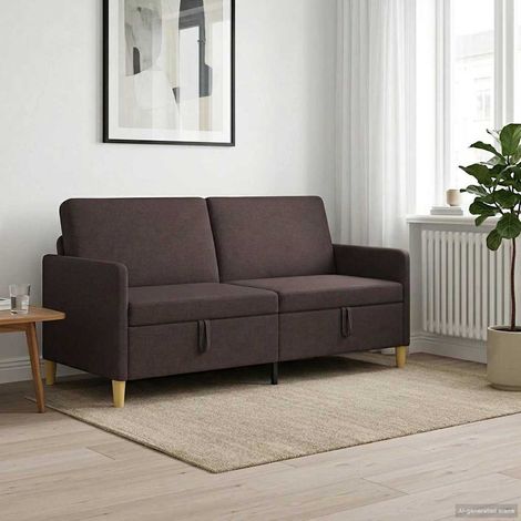 vidaXL Sofá con almacenamiento Marrón Oscuro 172 x 78 x 87 cm (1/5)