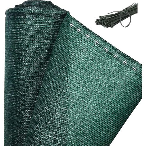 Brise-vue en polyéthylène haute densité (PEHD) 150 g/m², brise-vent, protection contre la poussière et le soleil, avec attaches, vert, 1,2 x 10 m (1/5)