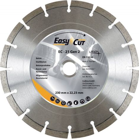 Disco de corte diamanteado EC-21.2230 x 2.4 x12x 22.23 mm CEDIMA