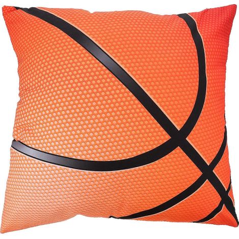 Housse de coussin décorative pour canapé, taie d'oreiller en polyester à motif de ballons de sport-45X45X0.2CM-Orange