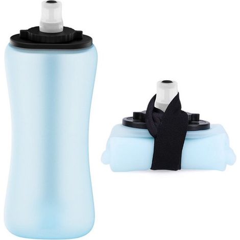 Botella de agua para ciclismo,350 ml,7,3 x 5 x 19 cm,Bolsa de agua portátil,Botella deportiva plegable para correr y montar en bicicleta (1/5)