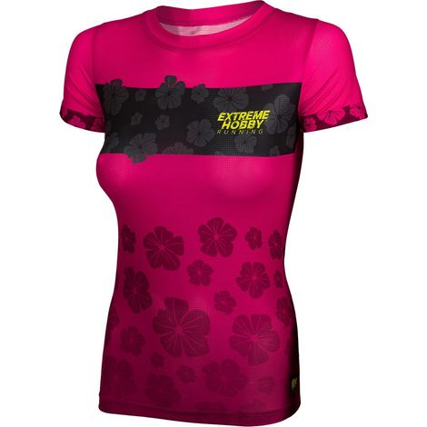 Damen-Laufshirt mit Blumenmuster, Größe XS, mintfarben