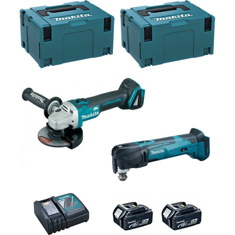Makita kit dlx2154tj1 (dga504 + dtm51 + 2 x 5,0 ah + dc18rc + 2 x makpac 3) 0088381809719 (1/5)