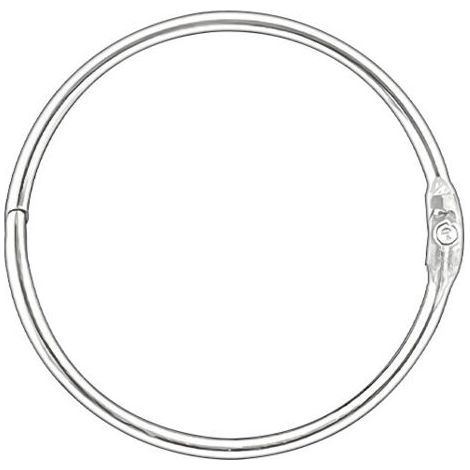 12 Shower Curtain Rings with Metal Hook – Made in Italy – 50mm Openable Circular Ring for Curtains, Bathroom, Home, Filing Cabinets – Metallic Color (1/5)