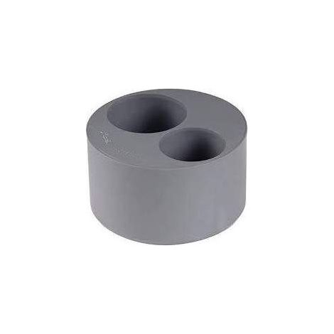 Enchufe reductor de PVC incorporado, macho 100 mm, hembra 50/40 mm.