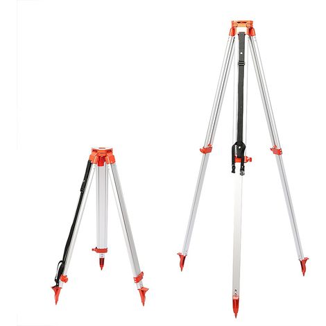 Trépied en aluminium de 1,65 m + mire laser trapue à 5 sections de 5 m pour niveau laser rotatif (1/5)